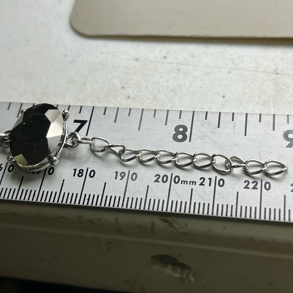 Elegant Silver and Black and Smoke Crystal Bracelet - Picture 3 of 3